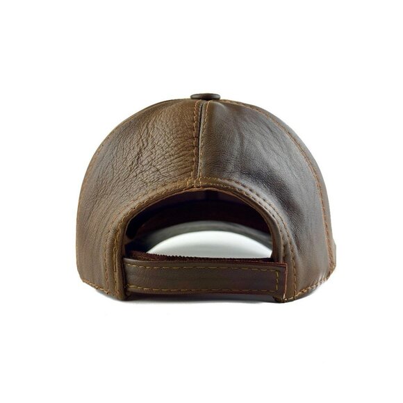 Leather Balla Cap for men Real Lamb Leather Hat Sports Visor Adjustable - Picture 4 of 8
